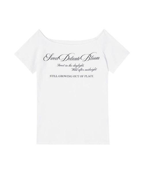 CRANK(クランク)の「ローカットレタリングオフショルダートップス_ホワイト(Tシャツ/カットソー・レディース・その他・FREE)」の5枚目の写真
