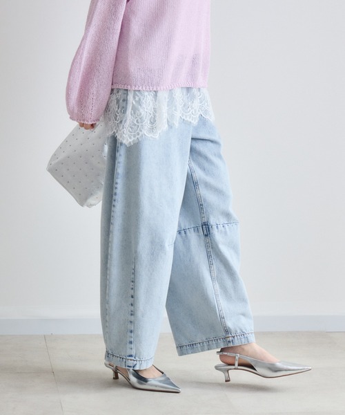 Paradise Picnic（パラダイスピクニック）の「CYAN タックケミカルワイドパンツ（デニムパンツ・レディース・その他1/ブルー/ブラック・MEDIUM/SMALL）」の7枚目の写真