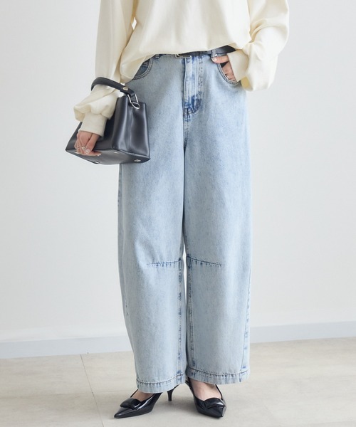 Paradise Picnic（パラダイスピクニック）の「CYAN タックケミカルワイドパンツ（デニムパンツ・レディース・その他1/ブルー/ブラック・MEDIUM/SMALL）」の8枚目の写真