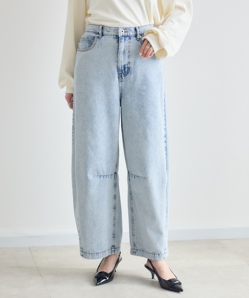 Paradise Picnic（パラダイスピクニック）の「CYAN タックケミカルワイドパンツ（デニムパンツ・レディース・その他1/ブルー/ブラック・MEDIUM/SMALL）」の9枚目の写真