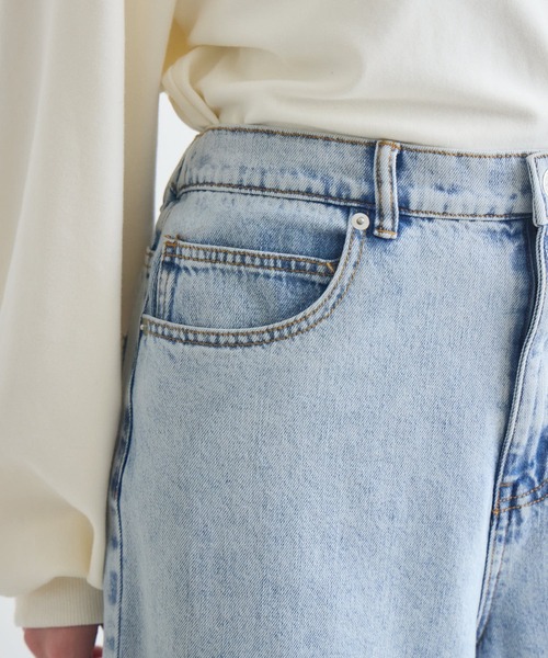 Paradise Picnic（パラダイスピクニック）の「CYAN タックケミカルワイドパンツ（デニムパンツ・レディース・その他1/ブルー/ブラック・MEDIUM/SMALL）」の14枚目の写真