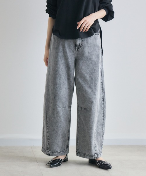 Paradise Picnic（パラダイスピクニック）の「CYAN タックケミカルワイドパンツ（デニムパンツ・レディース・その他1/ブルー/ブラック・MEDIUM/SMALL）」の20枚目の写真