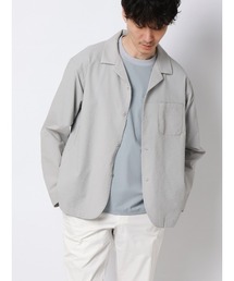 FLAT（フラット）の「FLAT オープンカラーアウターシャツ ウォッシャブル ストレッチ ドライシアサッカー 無地（シャツ/ブラウス）」