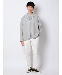 FLAT（フラット）の「FLAT オープンカラーアウターシャツ ウォッシャブル ストレッチ ドライシアサッカー 無地（シャツ/ブラウス）」