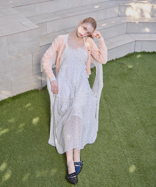 Heather(ヘザー)の「バイアスフリルレースキャミワンピース 659583(ワンピース・レディース・オフホワイト/ホワイト系その他/ブラック・FREE)」の11枚目の写真
