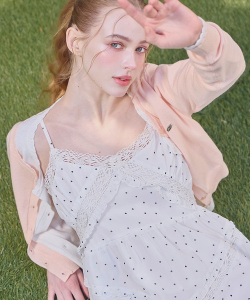 Heather(ヘザー)の「バイアスフリルレースキャミワンピース 659583(ワンピース・レディース・オフホワイト/ホワイト系その他/ブラック・FREE)」の12枚目の写真