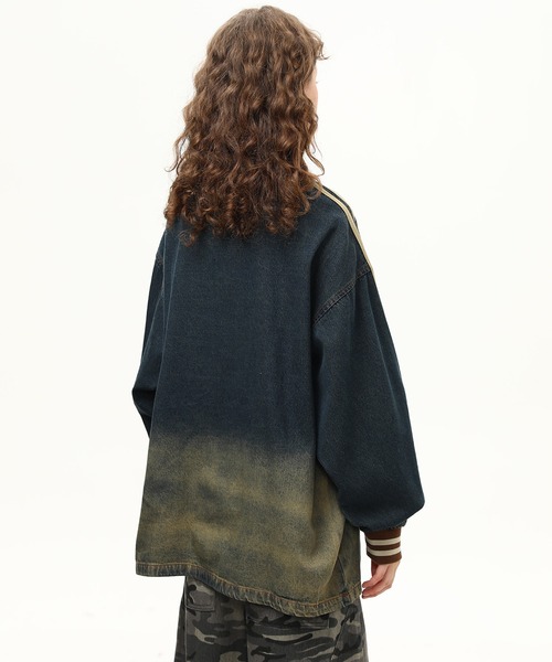 mushwear(マッシュウェア)の「カレッジロゴヴィンテージトップス(Tシャツ/カットソー・メンズ・ブルー・MEDIUM/X-LARGE/LARGE)」の3枚目の写真
