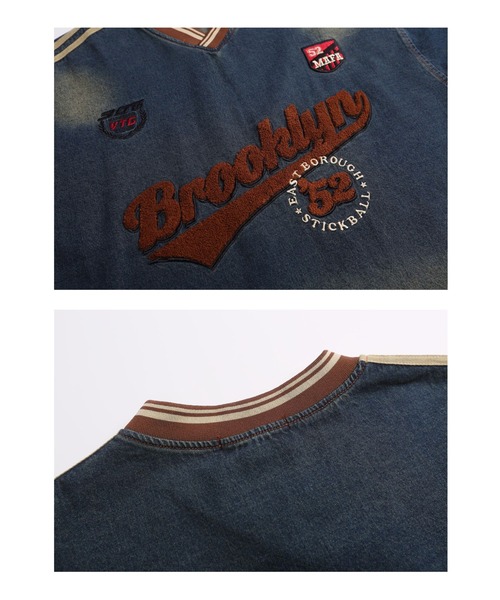 mushwear(マッシュウェア)の「カレッジロゴヴィンテージトップス(Tシャツ/カットソー・メンズ・ブルー・MEDIUM/X-LARGE/LARGE)」の6枚目の写真
