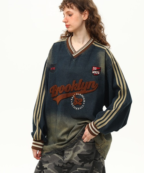 mushwear(マッシュウェア)の「カレッジロゴヴィンテージトップス(Tシャツ/カットソー・メンズ・ブルー・MEDIUM/X-LARGE/LARGE)」の8枚目の写真