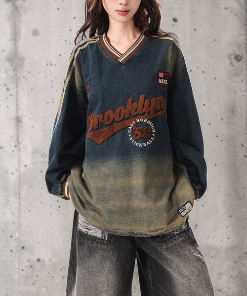 mushwear(マッシュウェア)の「カレッジロゴヴィンテージトップス(Tシャツ/カットソー・メンズ・ブルー・MEDIUM/X-LARGE/LARGE)」の9枚目の写真