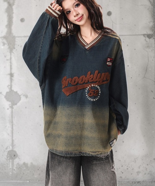 mushwear(マッシュウェア)の「カレッジロゴヴィンテージトップス(Tシャツ/カットソー・メンズ・ブルー・MEDIUM/X-LARGE/LARGE)」の11枚目の写真