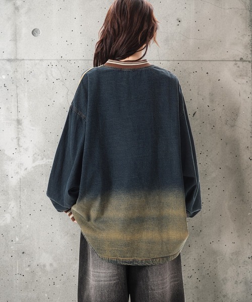 mushwear(マッシュウェア)の「カレッジロゴヴィンテージトップス(Tシャツ/カットソー・メンズ・ブルー・MEDIUM/X-LARGE/LARGE)」の13枚目の写真
