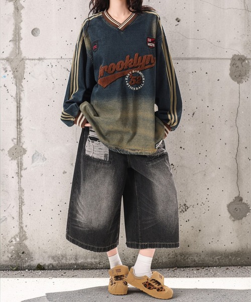 mushwear(マッシュウェア)の「カレッジロゴヴィンテージトップス(Tシャツ/カットソー・メンズ・ブルー・MEDIUM/X-LARGE/LARGE)」の14枚目の写真