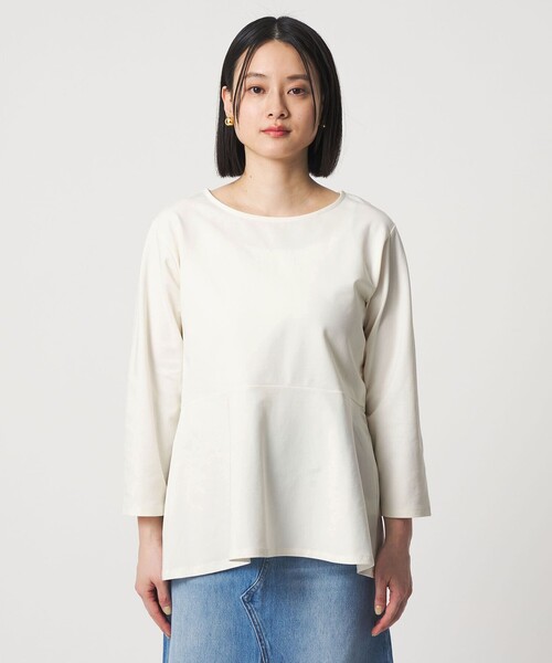 A DAY IN THE LIFE UNITED ARROWS(アデイインザライフユナイテッドアローズ)の「ポンチ ペプラムプルオーバー 7分袖 <A DAY IN THE LIFE>(Tシャツ/カットソー・レディース・オフホワイト/ダークグレー/ライトグレー・FREE)」の7枚目の写真