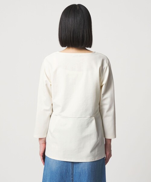 A DAY IN THE LIFE UNITED ARROWS(アデイインザライフユナイテッドアローズ)の「ポンチ ペプラムプルオーバー 7分袖 <A DAY IN THE LIFE>(Tシャツ/カットソー・レディース・オフホワイト/ダークグレー/ライトグレー・FREE)」の9枚目の写真