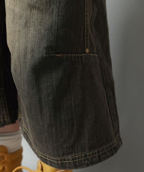 SPINNS(スピンズ)の「タックで即今っぽゆるシルエット★ヴィンテージ加工デニムハーフパンツ(デニムパンツ・レディース・ブルー/ブラック/ネイビー・ONESIZE)」の12枚目の写真
