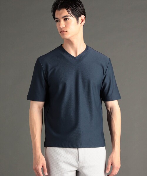 MONSIEUR NICOLE(ムッシュニコル)の「【ex/tra】クールタッチセンセーション VネックTシャツ(Tシャツ/カットソー・メンズ・ブラック/ホワイト・M/L/XL)」の12枚目の写真