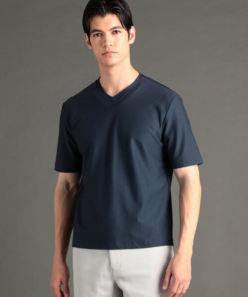 MONSIEUR NICOLE(ムッシュニコル)の「【ex/tra】クールタッチセンセーション VネックTシャツ(Tシャツ/カットソー・メンズ・ブラック/ホワイト・M/L/XL)」の13枚目の写真