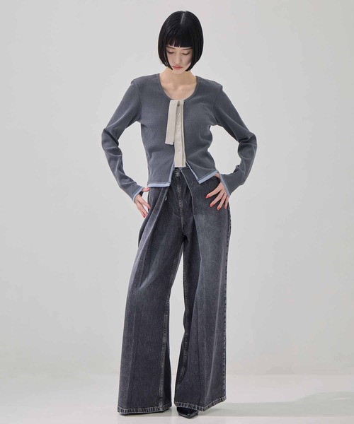 kotohayokozawa（コトハヨコザワ）の「【kotohayokozawa/コトハヨコザワ】CLICK DOT CARDIGAN/クリックドットカーディガン（カーディガン/ボレロ・レディース・ブラウン/カーキ/グレー・FREE）」の5枚目の写真