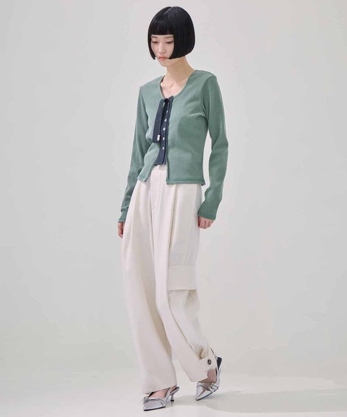 kotohayokozawa（コトハヨコザワ）の「【kotohayokozawa/コトハヨコザワ】CLICK DOT CARDIGAN/クリックドットカーディガン（カーディガン/ボレロ・レディース・ブラウン/カーキ/グレー・FREE）」の13枚目の写真