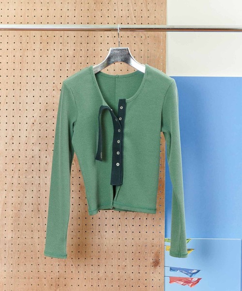 kotohayokozawa（コトハヨコザワ）の「【kotohayokozawa/コトハヨコザワ】CLICK DOT CARDIGAN/クリックドットカーディガン（カーディガン/ボレロ・レディース・ブラウン/カーキ/グレー・FREE）」の14枚目の写真