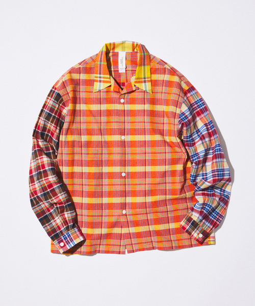 niche.（ニッチ）の「Niche. / ニッチ 別注 マドラスチェック オープンカラー シャツ（シャツ/ブラウス・メンズ・レッド/ネイビー/ブルー・LARGE/MEDIUM）」の3枚目の写真