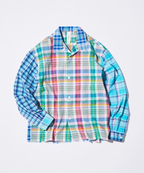 niche.（ニッチ）の「Niche. / ニッチ 別注 マドラスチェック オープンカラー シャツ（シャツ/ブラウス・メンズ・レッド/ネイビー/ブルー・LARGE/MEDIUM）」の2枚目の写真