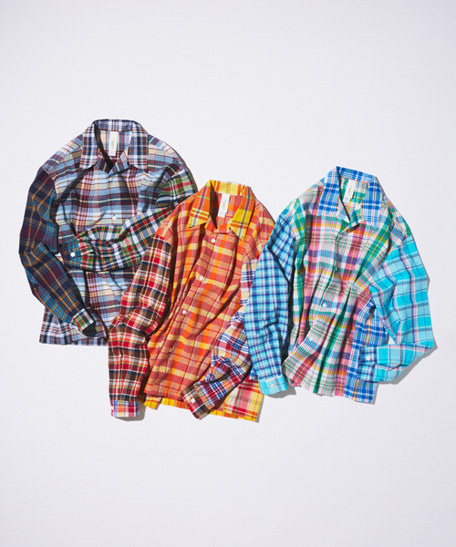 niche.（ニッチ）の「Niche. / ニッチ 別注 マドラスチェック オープンカラー シャツ（シャツ/ブラウス・メンズ・レッド/ネイビー/ブルー・LARGE/MEDIUM）」の4枚目の写真