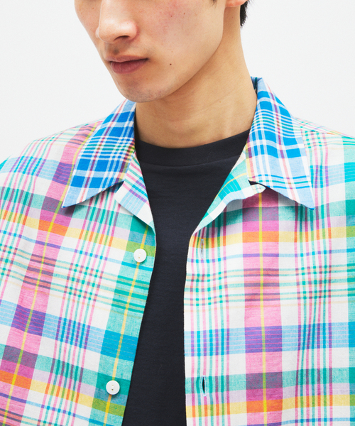 niche.（ニッチ）の「Niche. / ニッチ 別注 マドラスチェック オープンカラー シャツ（シャツ/ブラウス・メンズ・レッド/ネイビー/ブルー・LARGE/MEDIUM）」の14枚目の写真