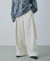 アクセントコード付き タックワイドパンツ / Accent Cord Wide Tuck Pants