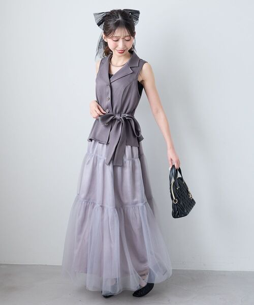 MAJESTIC LEGON（マジェスティックレゴン）の「パールチュールリボンバレッタ（バレッタ/ヘアクリップ・レディース・ブラック/アイボリー・FREE）」の10枚目の写真