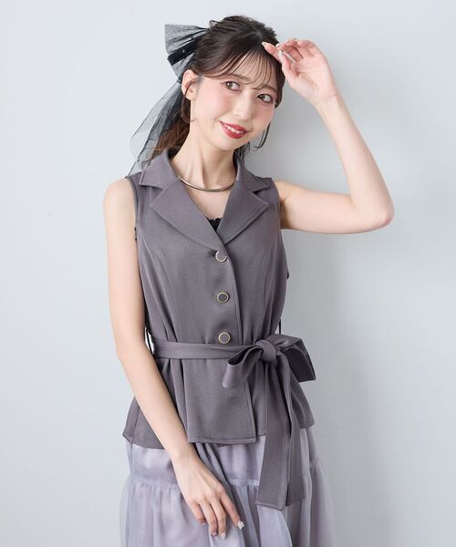 MAJESTIC LEGON（マジェスティックレゴン）の「パールチュールリボンバレッタ（バレッタ/ヘアクリップ・レディース・ブラック/アイボリー・FREE）」の11枚目の写真