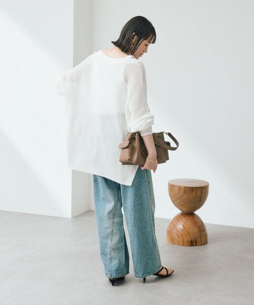 RIVE DROITE（リヴドロワ）の「【前後2WAY仕様】リネンブレンド2WAYカーデ（カーディガン/ボレロ・レディース・オフホワイト/モカ/グレー・FREE）」の8枚目の写真