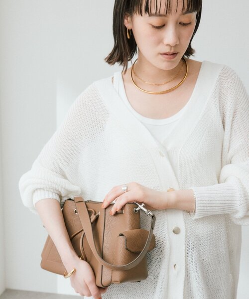 RIVE DROITE（リヴドロワ）の「【前後2WAY仕様】リネンブレンド2WAYカーデ（カーディガン/ボレロ・レディース・オフホワイト/モカ/グレー・FREE）」の12枚目の写真