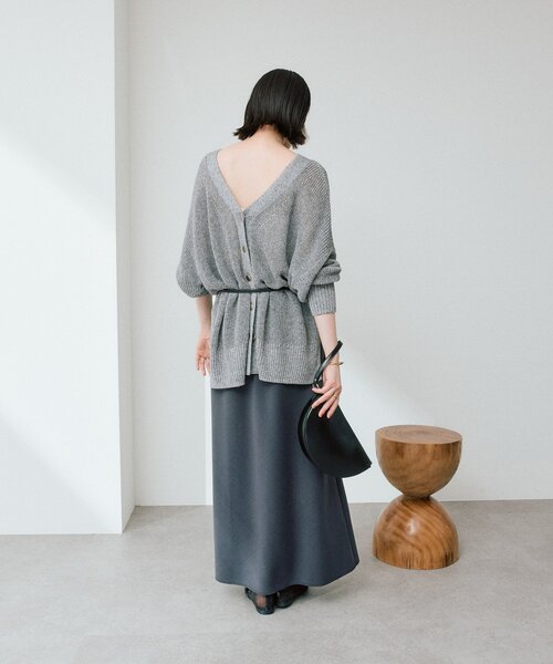 RIVE DROITE（リヴドロワ）の「【前後2WAY仕様】リネンブレンド2WAYカーデ（カーディガン/ボレロ・レディース・オフホワイト/モカ/グレー・FREE）」の20枚目の写真