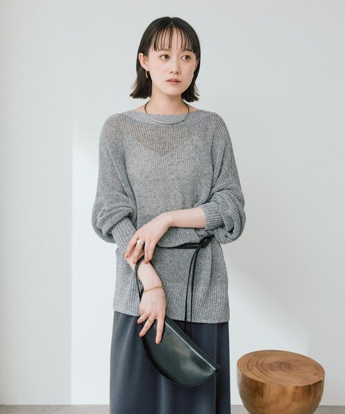 RIVE DROITE（リヴドロワ）の「【前後2WAY仕様】リネンブレンド2WAYカーデ（カーディガン/ボレロ・レディース・オフホワイト/モカ/グレー・FREE）」の21枚目の写真