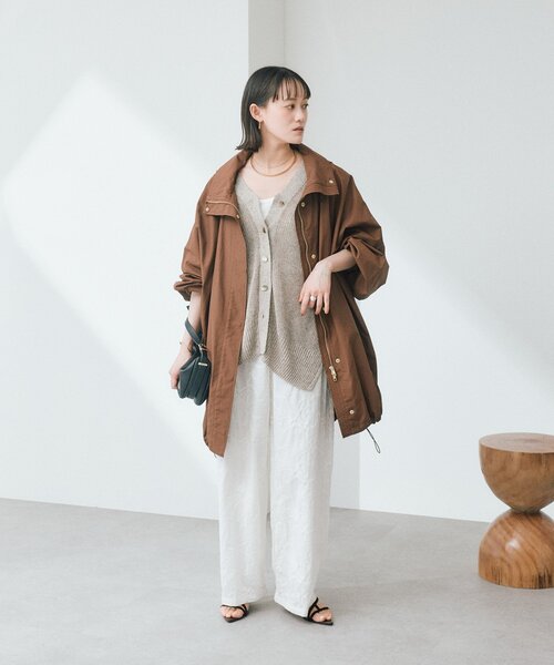 RIVE DROITE（リヴドロワ）の「【前後2WAY仕様】リネンブレンド2WAYカーデ（カーディガン/ボレロ・レディース・オフホワイト/モカ/グレー・FREE）」の6枚目の写真
