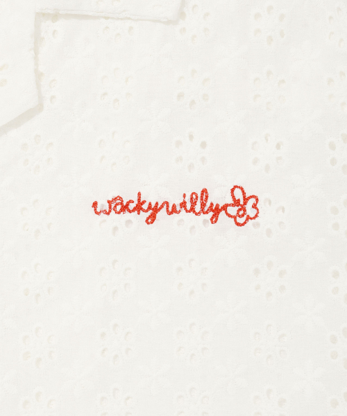 Wacky WiLLy（ワッキーウィリー）の「ウィメンズコットンアイレットオープンカラーシャツホワイト（シャツ/ブラウス・レディース・その他・F）」の5枚目の写真