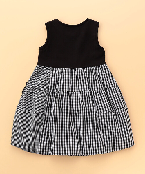 COMME CA ISM（コムサイズム）の「ギンガムチェックバルーン ワンピース(ベビーサイズ)（ワンピース・キッズ・ブラック・80-90cm）」の2枚目の写真