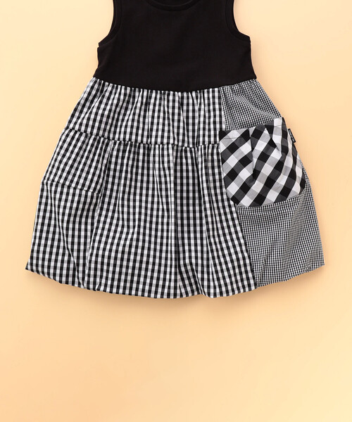 COMME CA ISM（コムサイズム）の「ギンガムチェックバルーン ワンピース(ベビーサイズ)（ワンピース・キッズ・ブラック・80-90cm）」の7枚目の写真