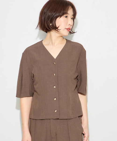 journal standard L'essage(ジャーナルスタンダードレサージュ)の「VISリネンタックスリーブシャツ(シャツ/ブラウス・レディース・カーキ/ブラック/ブラック系その他/ホワイト・FREE)」の11枚目の写真