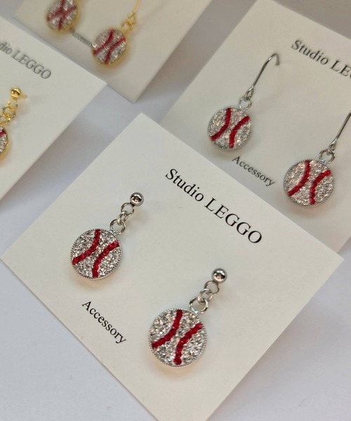 CERCA(チェルカ)の「Studio LEGGO/野球ボールデザインピアス(ピアス(両耳用)・レディース・D/B/C/A・FREE)」の3枚目の写真