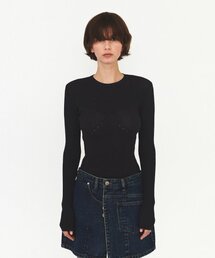 SEE-THROUGH RIBBED KNIT (dark grey)