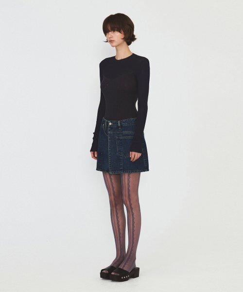 DIAGONAL(ダイアゴナル)の「SEE-THROUGH RIBBED KNIT (dark grey)(ニット/セーター・レディース・その他・FREE)」の5枚目の写真