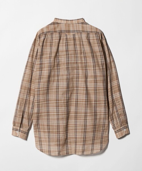 Camoshita(カモシタ)の「<Camoshita>チェック バンドカラー シャツ(シャツ/ブラウス・メンズ・ベージュ・L/M)」の2枚目の写真