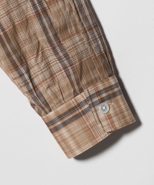 Camoshita(カモシタ)の「<Camoshita>チェック バンドカラー シャツ(シャツ/ブラウス・メンズ・ベージュ・L/M)」の4枚目の写真