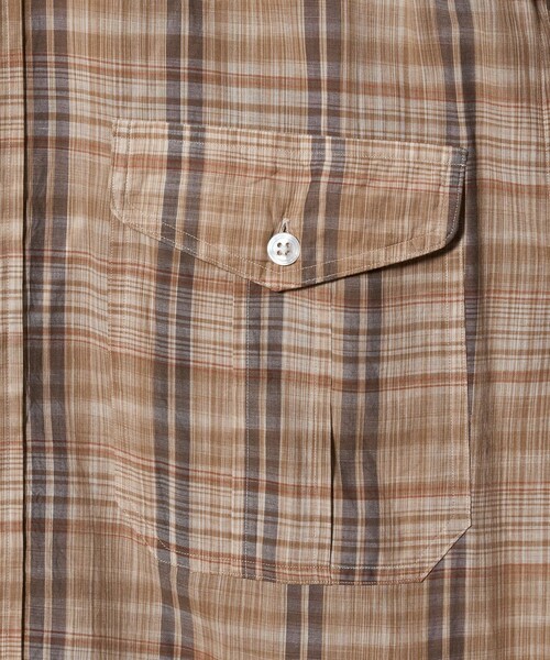 Camoshita(カモシタ)の「<Camoshita>チェック バンドカラー シャツ(シャツ/ブラウス・メンズ・ベージュ・L/M)」の6枚目の写真