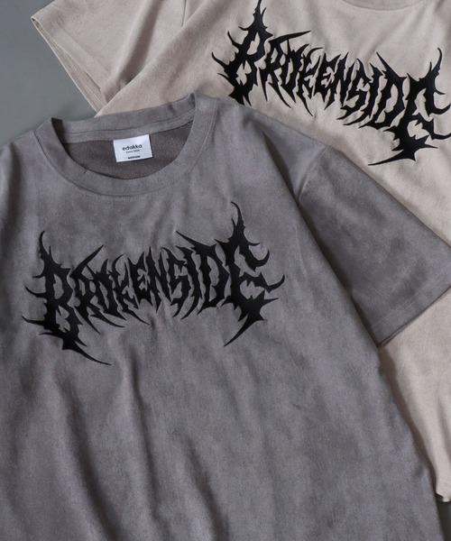 SITRY(シトリー)の「Street Style Fake Suede T-Shirt/ストリートスタイル フェイクスエード 半袖Tシャツ レディース メンズ(Tシャツ/カットソー・メンズ・チャコール/グレー系その他2/グレー/グレー系その他/ピンク/ライトグレー・S/L/M)」の1枚目の写真