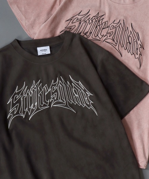 SITRY(シトリー)の「Street Style Fake Suede T-Shirt/ストリートスタイル フェイクスエード 半袖Tシャツ レディース メンズ(Tシャツ/カットソー・メンズ・チャコール/グレー系その他2/グレー/グレー系その他/ピンク/ライトグレー・S/L/M)」の5枚目の写真