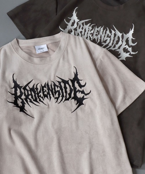 SITRY(シトリー)の「Street Style Fake Suede T-Shirt/ストリートスタイル フェイクスエード 半袖Tシャツ レディース メンズ(Tシャツ/カットソー・メンズ・チャコール/グレー系その他2/グレー/グレー系その他/ピンク/ライトグレー・S/L/M)」の2枚目の写真